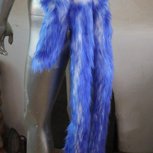 Blue Furry Clip on Tails! Royal Blue Faux Fur Costume Tails Cosplay Tails  9 inch tail,  25-26 inch tail, & extra long 30 inch tail