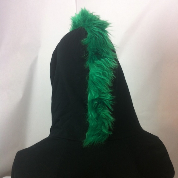 Green fur hoodie sale