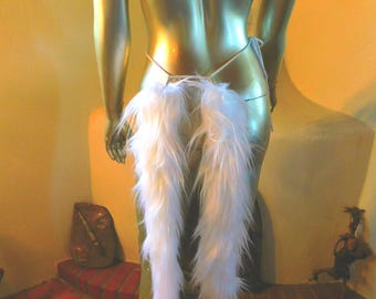 Weißer Kunstpelz Kostüm Schwanz: Tierischer Cosplay Schwanz