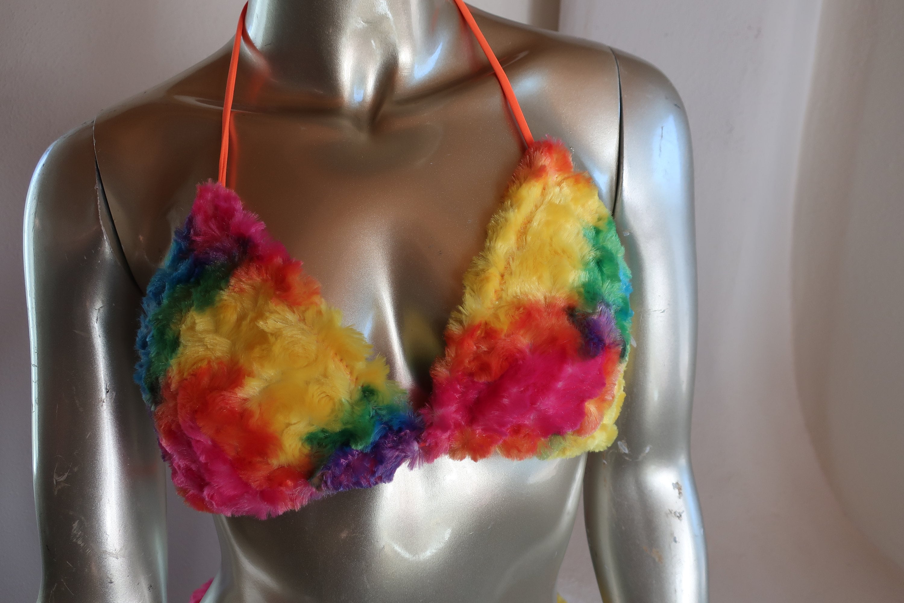faux fur bikini top