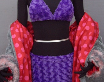 Furry Purple Mini Skirt - Bright Purple Furkini Mini-Skirt - Fur Bikini Mini-Skirt - Purple Fur Mini Skirt - Burning Man Costume Fur Skirt