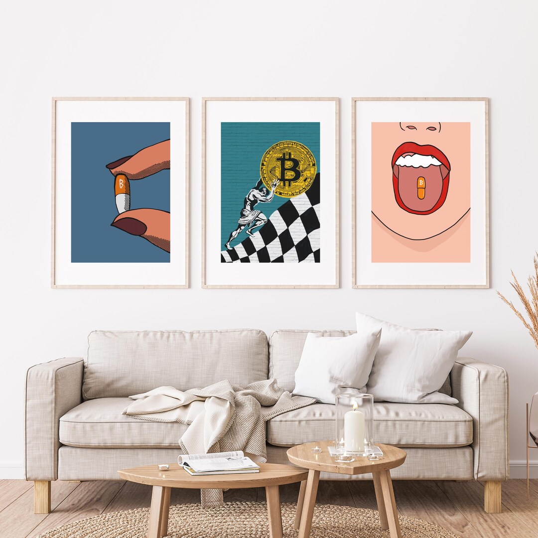 ビットコインウォールアートバンドル – 暗号通貨の印刷可能なポスター | デジタルダウンロード | モダンな暗号通貨ホームオフィスデコレーション -  Etsy 日本