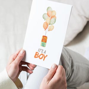 Digital und druckbare Es ist ein Junge Karte, Babyparty, Baby Boy, Schwangerschaft Glückwunschkarte, Gender Reveal Karte, Bier Thema