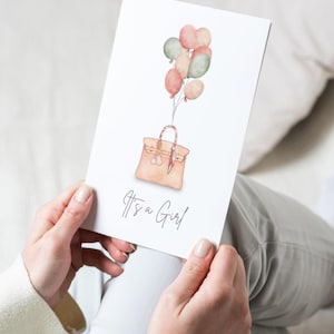 Es ist ein Birkin Girl! Luxus Baby Ankündigung Digitale Karte