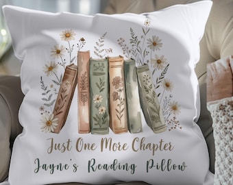 Personalized Book Lover Reading Pillow, Cozy Library Decor, Custom Books Throw