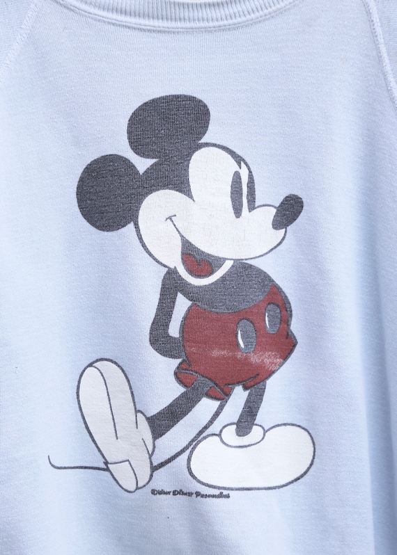 Vtg 60s 70s Mickey Mouse Sweatshirt / Disney / Wo… - image 3