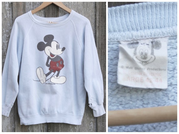 Vtg 60s 70s Mickey Mouse Sweatshirt / Disney / Wo… - image 1