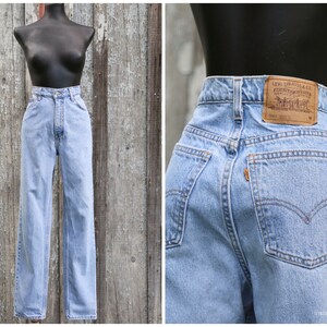 Vtg LEVIS 921 / Orange Tab / High Waist Tapered Leg Jeans Like 560 Fit  / Made USA / Worn Distressed /  28 29 X 29