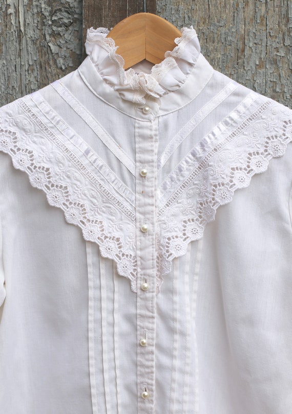 Vtg GUNNE SAX 1970s Does Victorian Blouse / Prair… - image 3