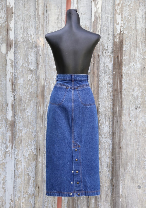 Vtg LEVIS Denim Jean Skirt / Midi Fitted Pencil /… - image 4