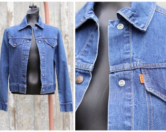 Vtg Levis voor Gals Jacket / Orange Tab / 1970s 1960s / Denim Jean / Small