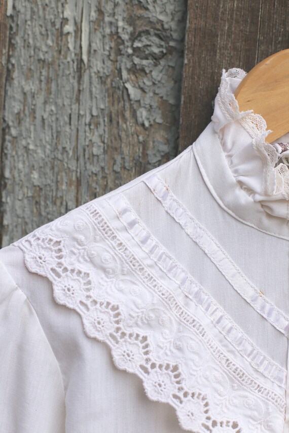 Vtg GUNNE SAX 1970s Does Victorian Blouse / Prair… - image 4