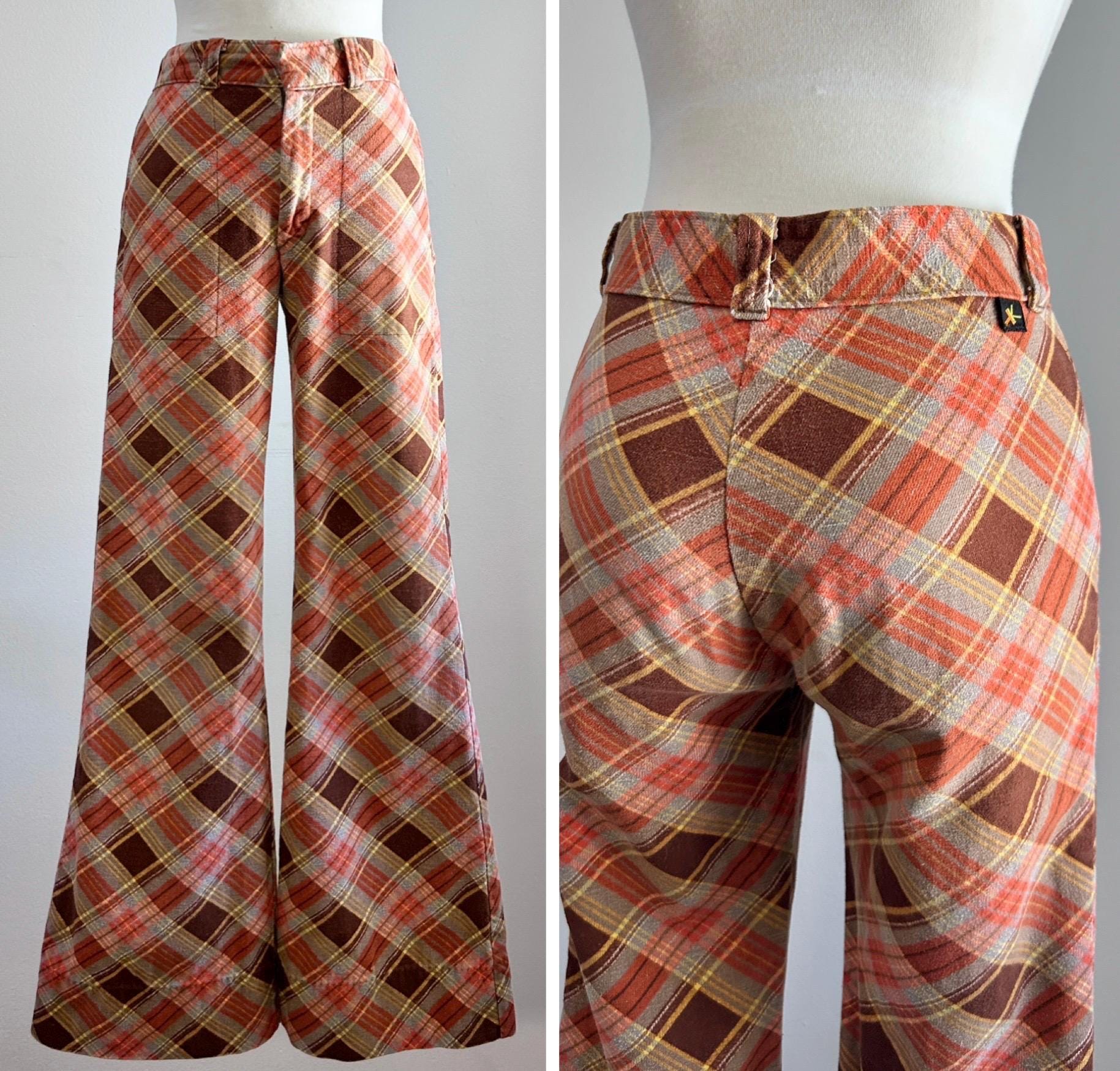 1970s Plaid Pants - Etsy