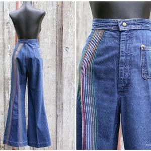 WE THE FREE Retro “Over the store Rainbow” Embroidered High Rise Flare Jeans Size 27