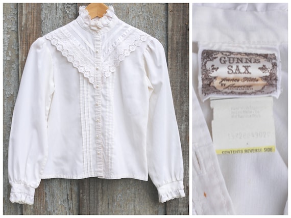 Vtg GUNNE SAX 1970s Does Victorian Blouse / Prair… - image 1