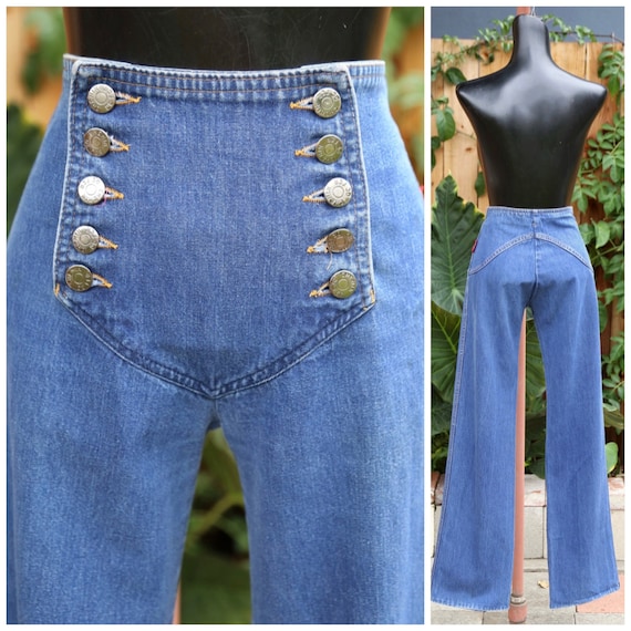 Vtg Chemin De Fer Sailor Jeans / Double Button Fro