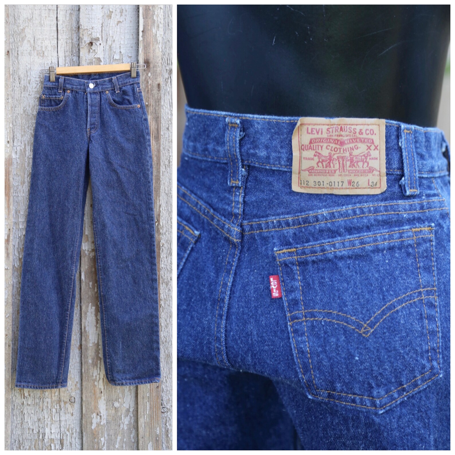 Vtg Levis 301 / Made USA Paper Tag / Classic Leg / Button Fly Etsy