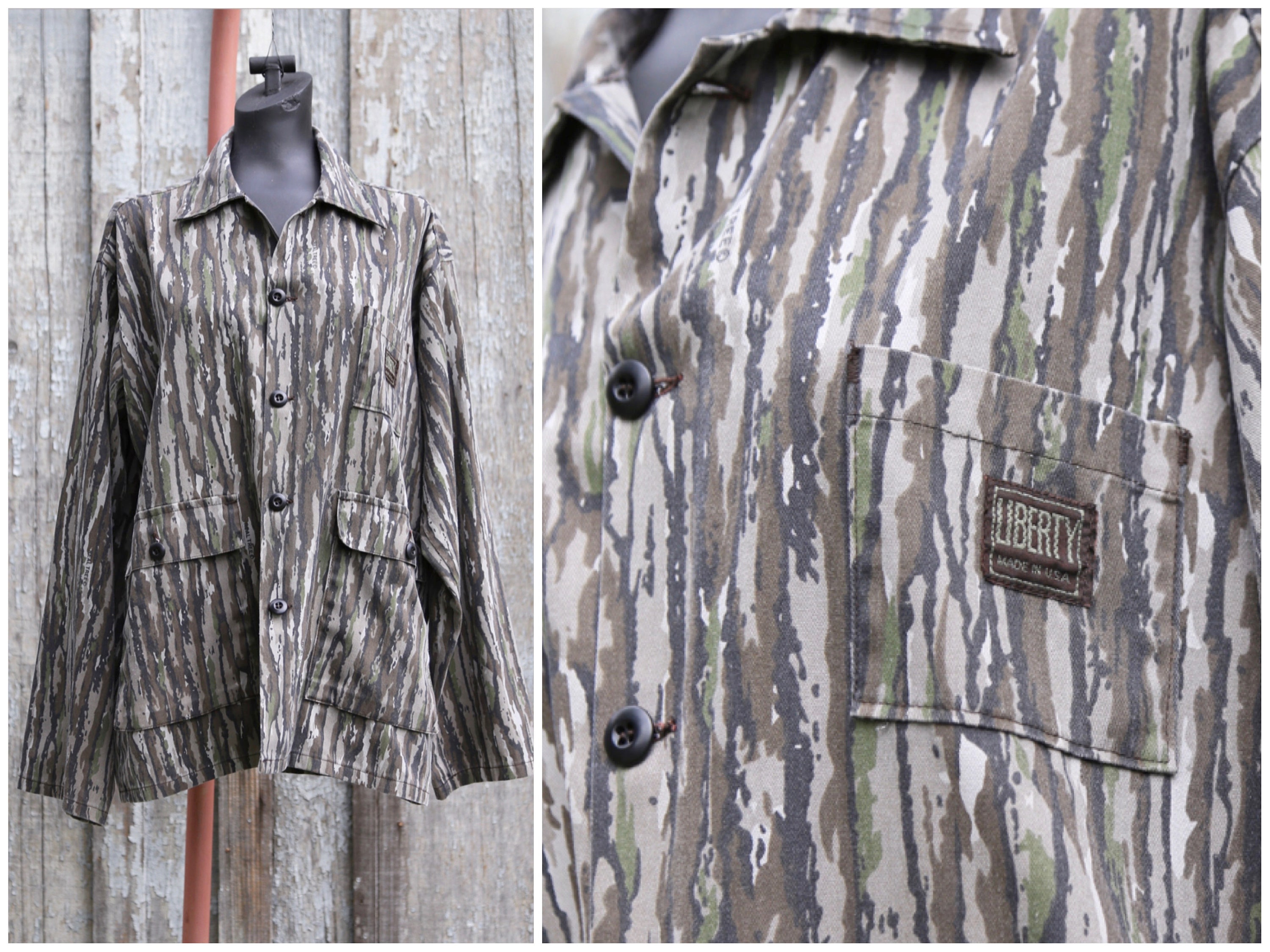 Vtg LIBERTY Chore Jacket Real Tree Camoflauge Workwear Coat Worn Distressed Made USA Etsy Canada