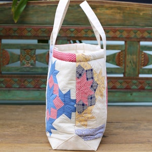 Vintage Quilt made Market Tote / Early 1900s Quilt / Weekender Size / Handmade / Bag Purse XL image 4