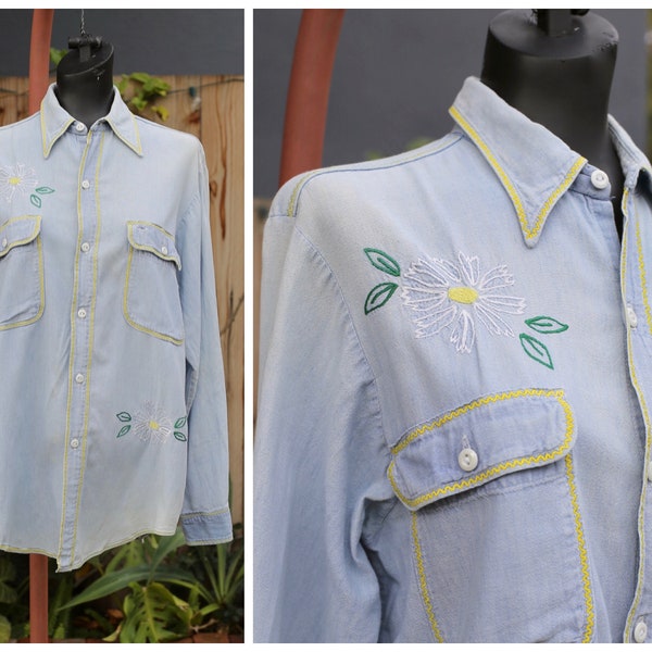 Hippie Denim Shirt Etsy