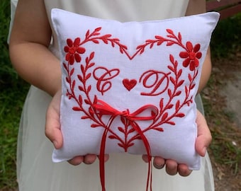 Handmade Linen Ring Bearer Pillow Wedding