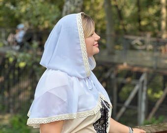 White Lace Church Veil: Christian Head Covering, Orthodox Mantilla