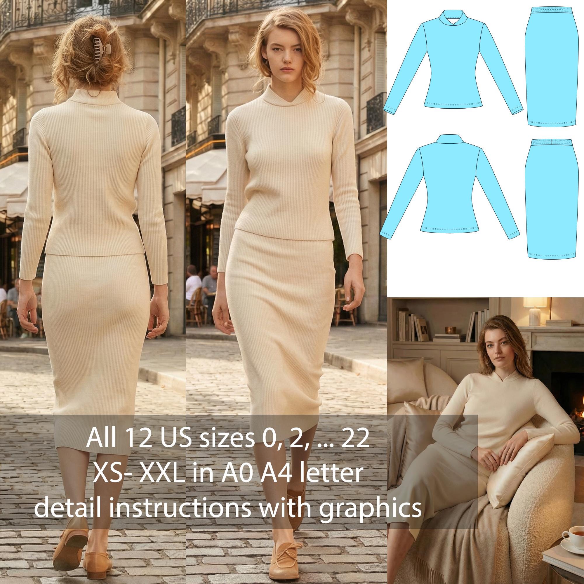 2 piece jersey dress Two Gown