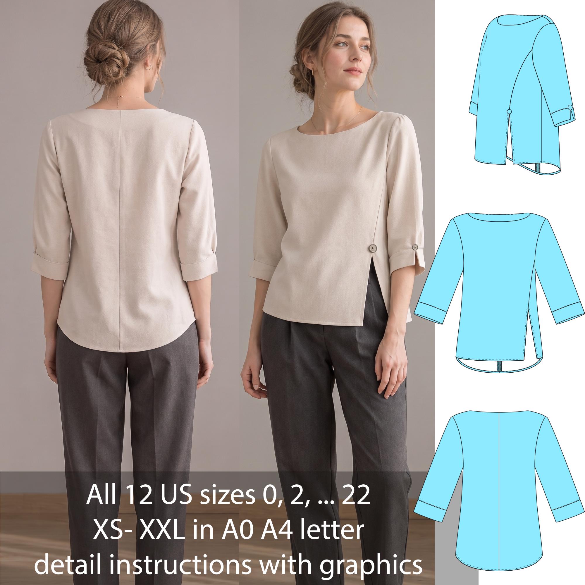 Asymmetrical Button Top - Etsy