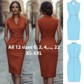 Sewing Pattern PDF Elegant Sheath Dress | Sleeveless Dress diy | Digital Download A0 A4 Letter | Sizes US 0\u201322 product logo