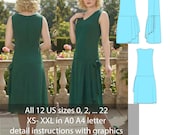 1920s Drop Waist Dress Sewing Pattern PDF Instant Download retro vintage jazz age dress diy