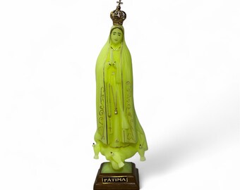 Luminous Our Lady of Fátima Statue: Hand-Painted, Glows in Dark, Made in Portugal