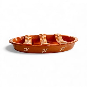 Traditional Portuguese Hand Painted Terracotta Chorizo Roaster N.2 Clay Cocking Dish