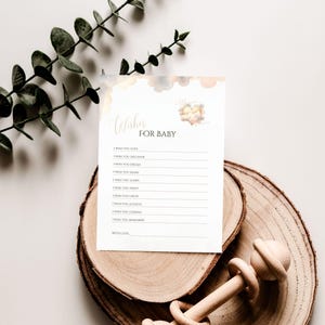 Petits voeux de baby shower de petit coin de paradis pour bébé, thème de baby shower de nuage de coeur, neutre, modèle de toile modifiable | TPL032