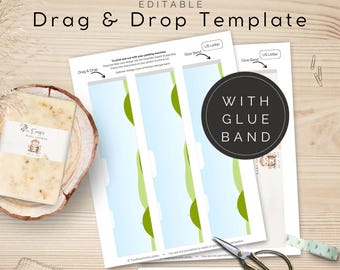 Soap Bar Wrapper Printing Template, Drag and Drop Canva, 9×2" inch labels US Letter Page, Suitable for Machine Cutting | TPL000