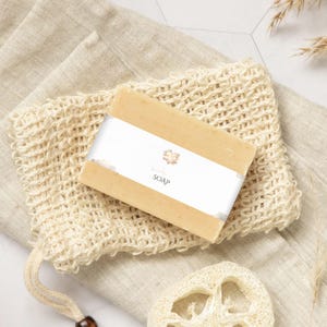 Little Piece of Heaven Baby Shower Soap Bar Wrapper, Heart Cloud Baby Shower Theme, Neutral, Editable Canva Template | TPL032