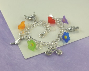 Girls Summer Vacation Charm Bracelet   --  Sophie  --