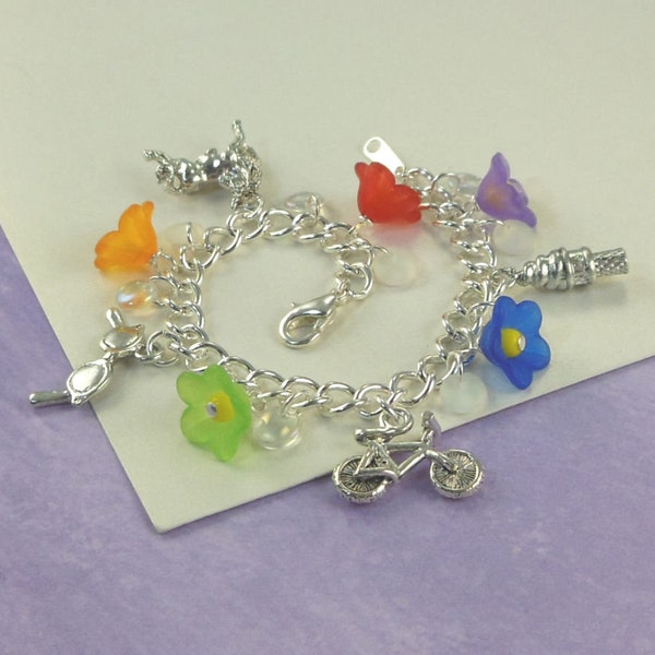 Girls Summer Vacation Charm Bracelet   --  Sophie  --