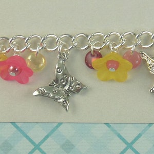 Girls Fairy Charm Bracelet in Pink and Yellow Aurora image 4