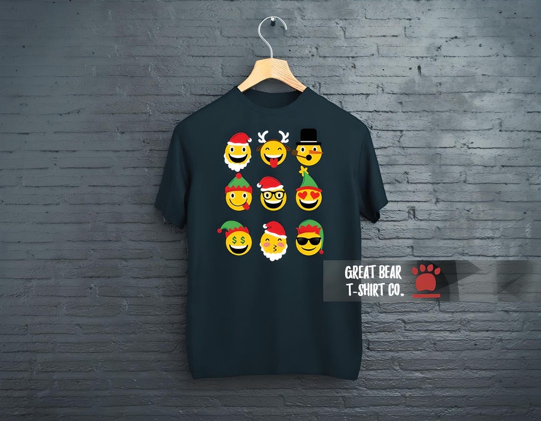Christmas Emoji Tshirt Etsy