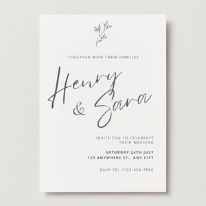 Custom Wedding Invitation | Download and Edit | Modern and Elegant Invite | Digital Download | Printable Invitation