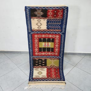 Moroccan Rug Runner  – Reversible Aït Ouagharda – Rug Moroccan Berber Wool Carpet – Berber Tribal Rug – Boho Decor – Atlas Mountains Rug