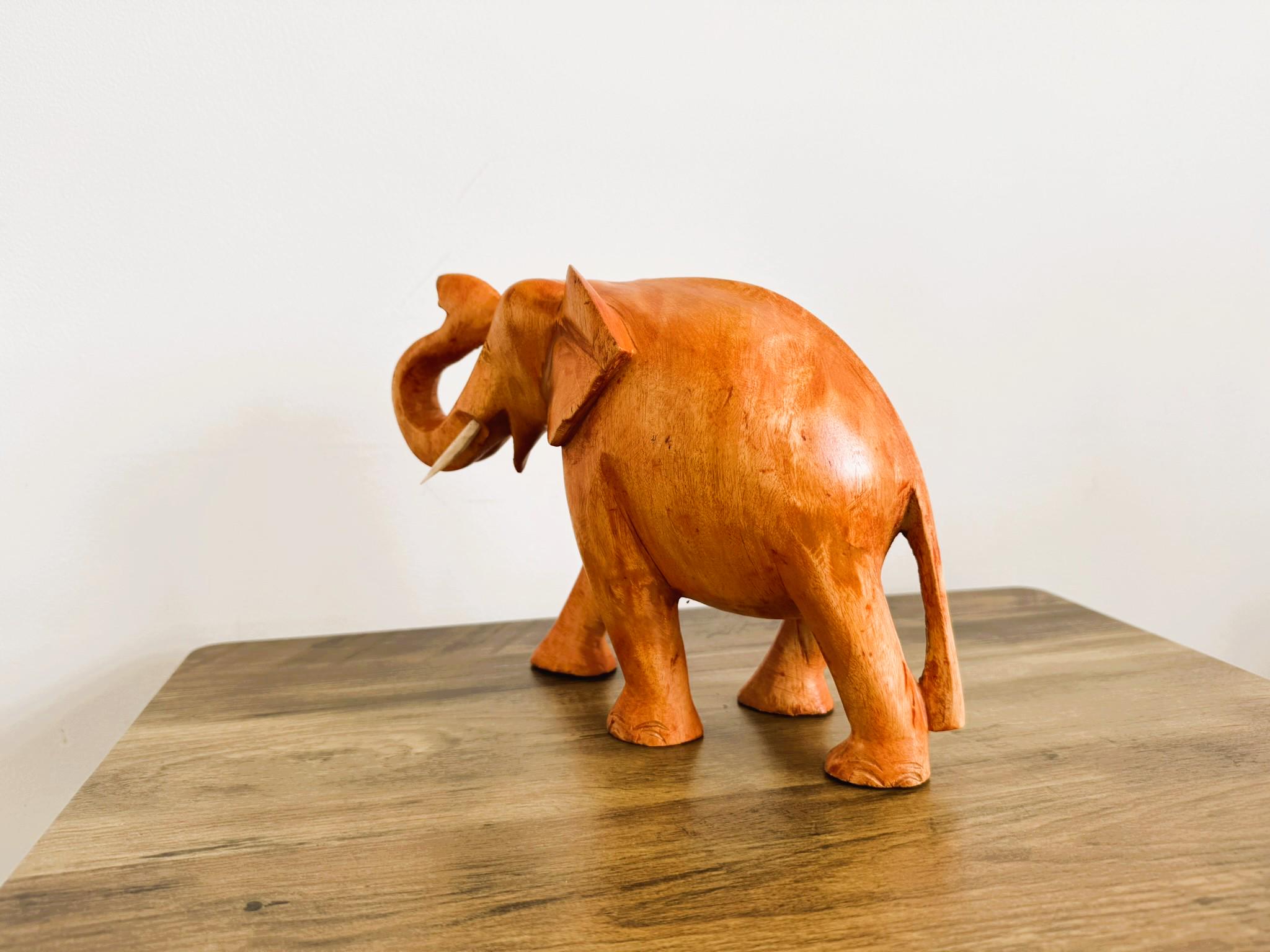 手彫りの木製象像：幸運の室内装飾、7インチ - Etsy 日本