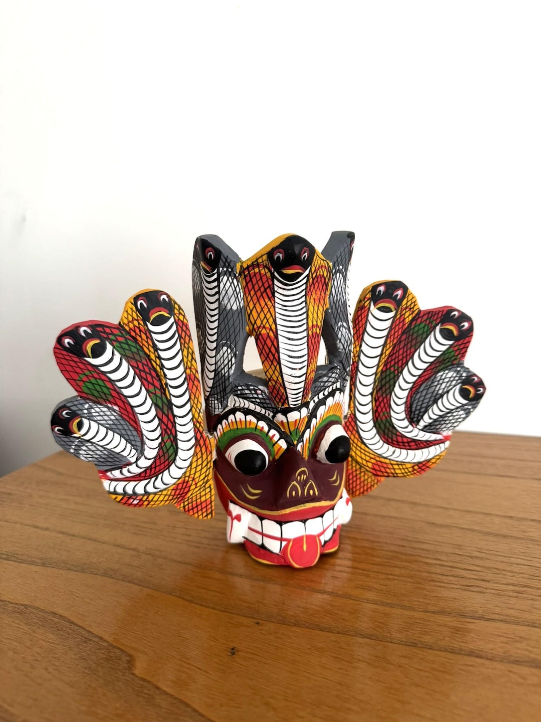 Wode Mask Hand Carved Sri Lankan Wooden Mask: Traditional Wall Decor - Etsy