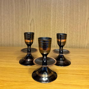 小さな光沢のある真鍮製キャンドルスタンド | ヴィンテージ真鍮製キャンドルホルダー | ソリッド真鍮製キャンドルホルダー | 真鍮製キャンドルスタンドホルダー | 母の日ギフト