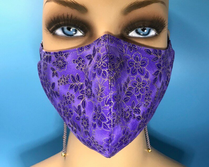 Purple Face mask Face mask with filter pocket Face mask with Etsy