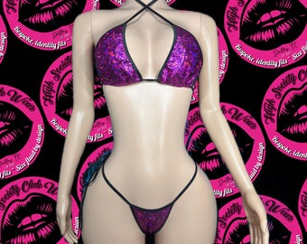 Exotic Dancewear Festival Purple Shatter Bikini
