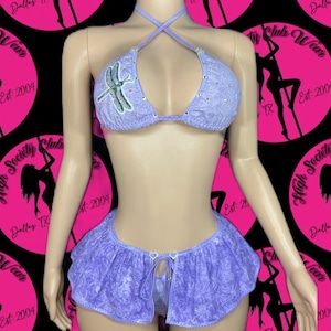 Exotic Dancewear Festival Purple Dragonfly Set