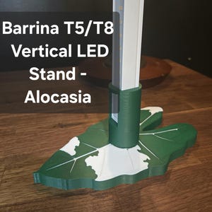 Vertical Barrina T5 or T8 LED Light Stand,  Vertically Illuminate Your Plants with Style - Variegated Alocasia Design, Stackable, Stand Only