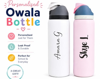 Owala 32oz FreeSip insulated water bottle - Personalised with Name - Made and dispatched in the UK