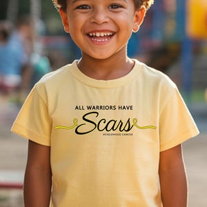 Childhood Cancer Awareness PNG: Gold Ribbon Warrior Design (Digital Download 10x3 inches)